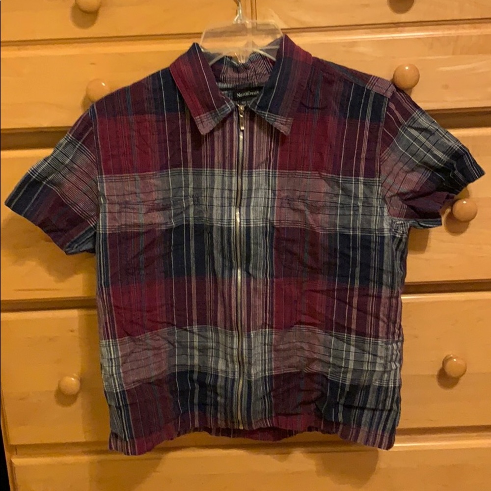 Collared Shirt with Zipper